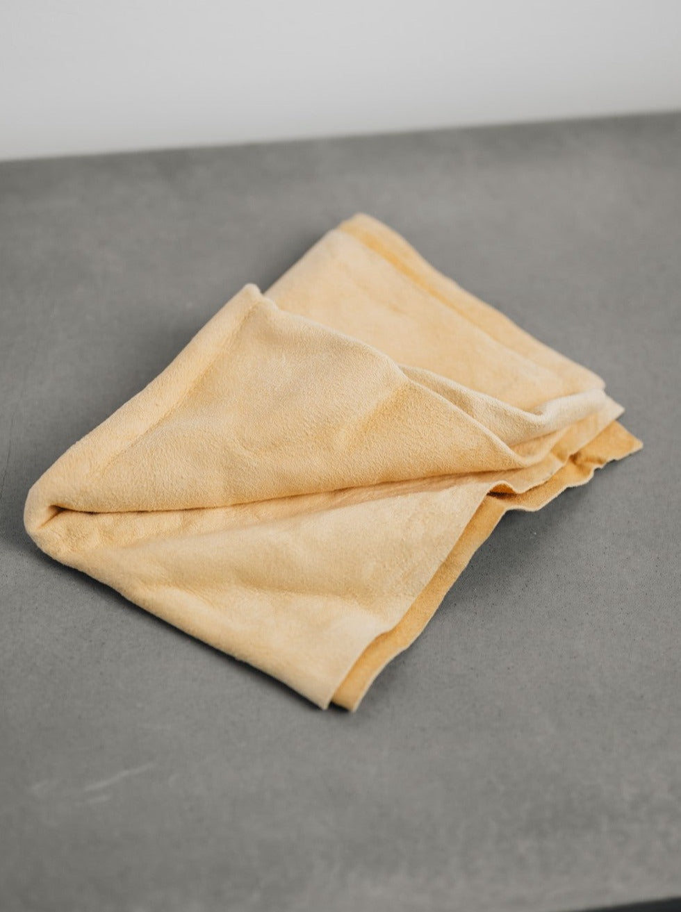 folded natural chamois leather cloth