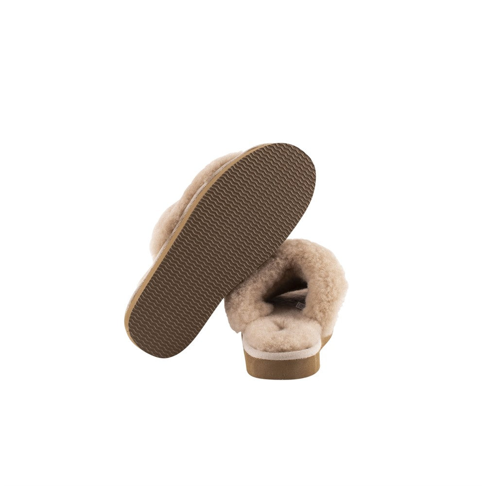 shepherd of sweden womens hard sole slider slipper in honey
