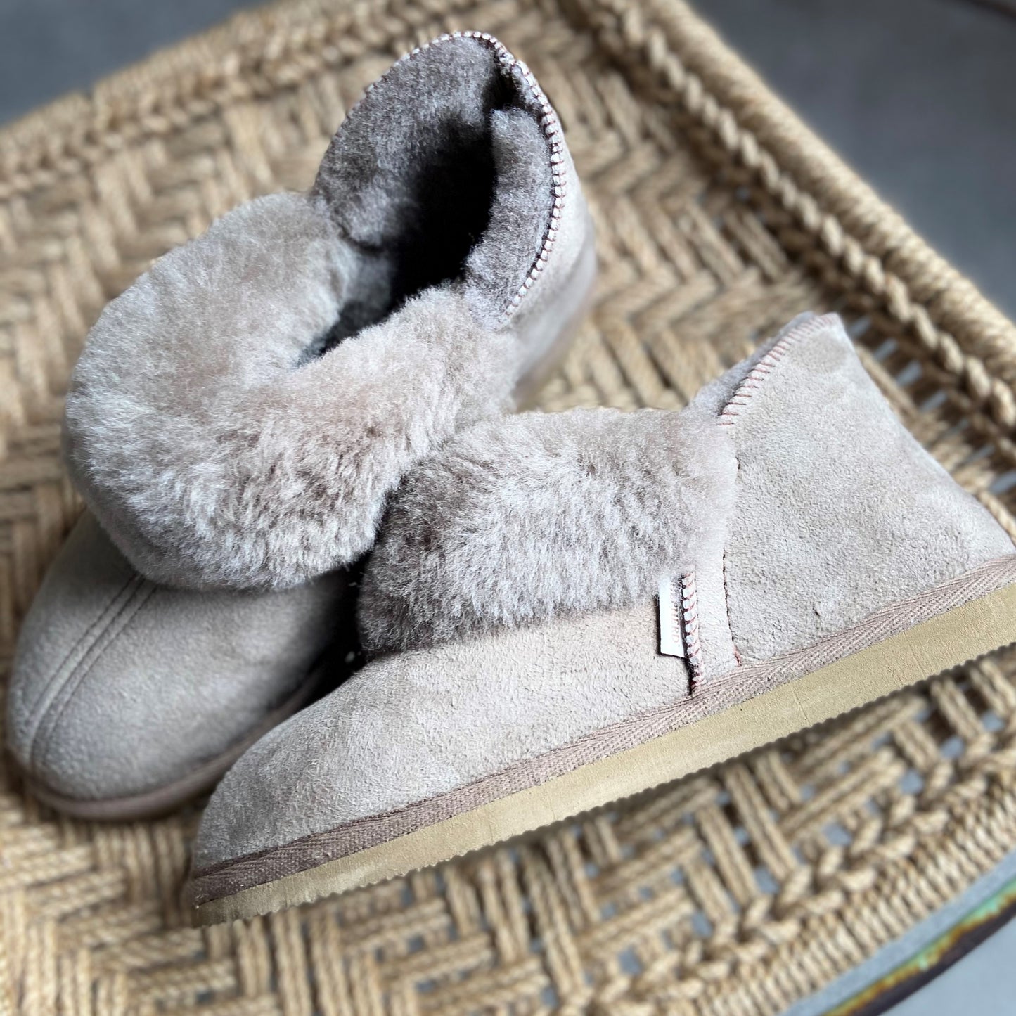 Karin (Stone) Sheepskin womens Slipper by Shepherd of Sweden from Westmorland Sheepskins