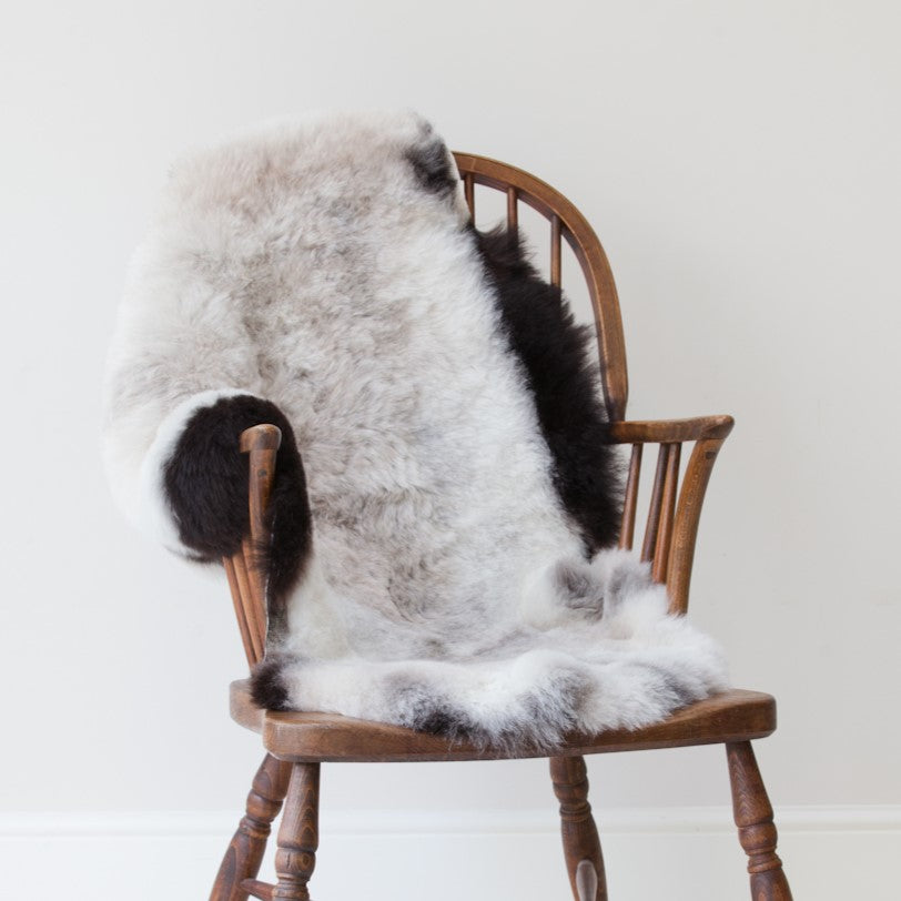 natural short wool dark grey edges sheepskin silngle icelandic rug by westmorland sheepskins