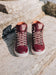 Modern comfort Leather Boots with D ring laces - Burgundy