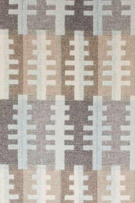 Wool throw with a FOREST woven tree pattern in cream, beige, brown and grey -by Melin Tregwynt