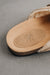Close up of branding on the foot bed of the clog