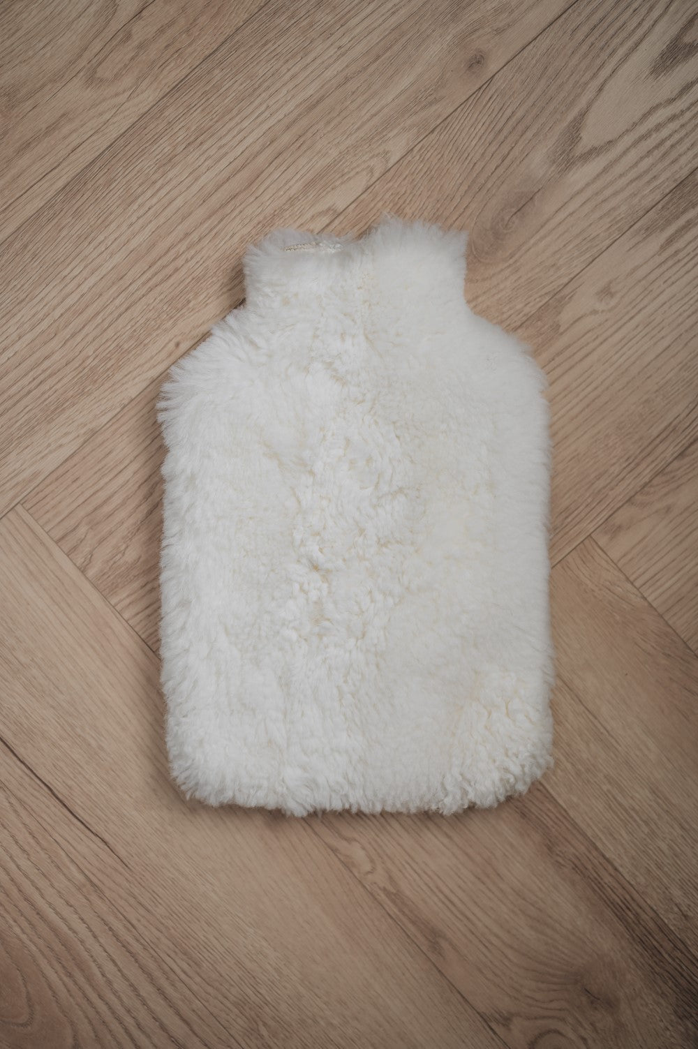  sheepskin hot water bottle cover, Super Soft, With Zip entry in White 