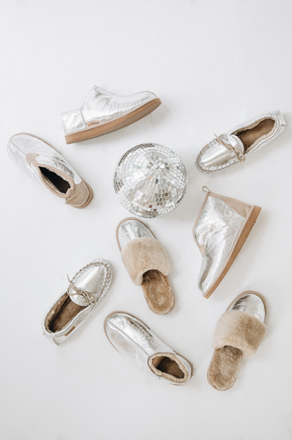 mali sheepskin slipper by westmorland sheepskins in silver zebra print