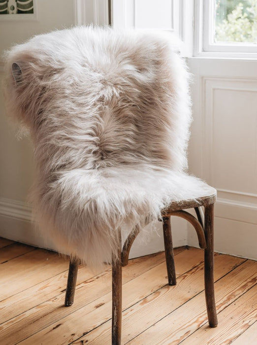 Nude Long Haired Icelandic Sheepskin Rug