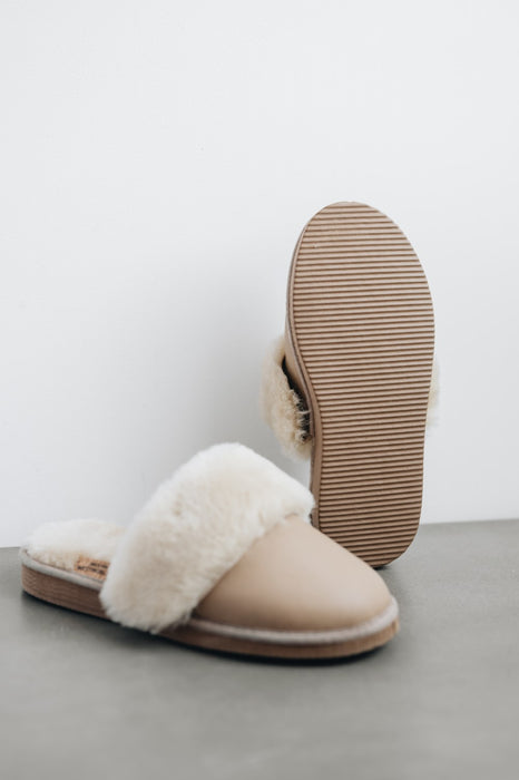 Nappa Leather Slipper Sheepskin Mule