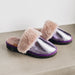 Women slippers in shiny purple