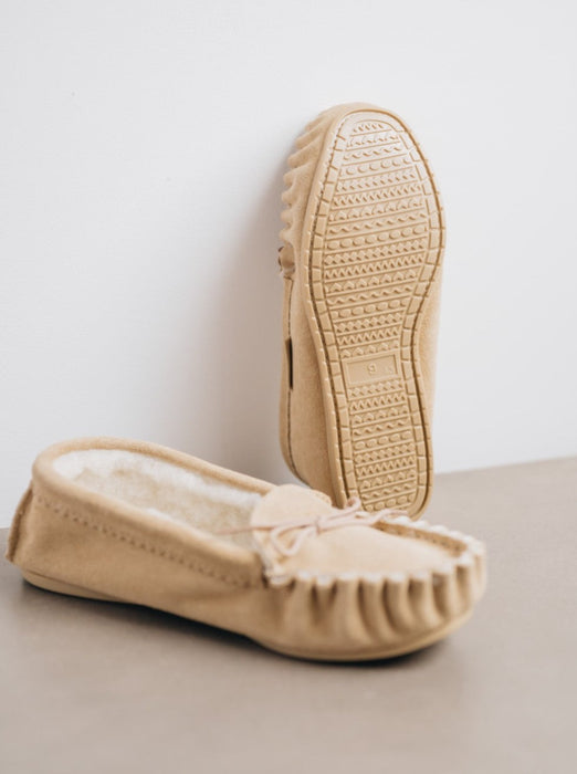 Men's Moccasin Slippers Wool Lined with Sole