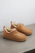 Tan coloured ankle-high men’s sheepskin slipper - Hetty profile view