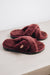 Womens Sheepskin Slipper with sole in  red