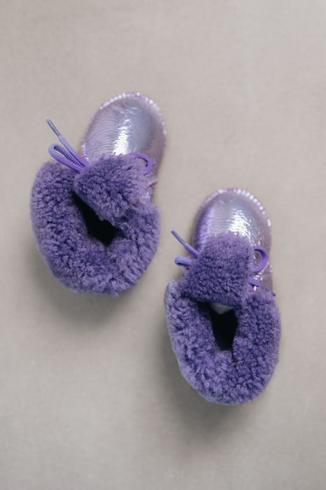 Lilac Sheepskin Baby Boots