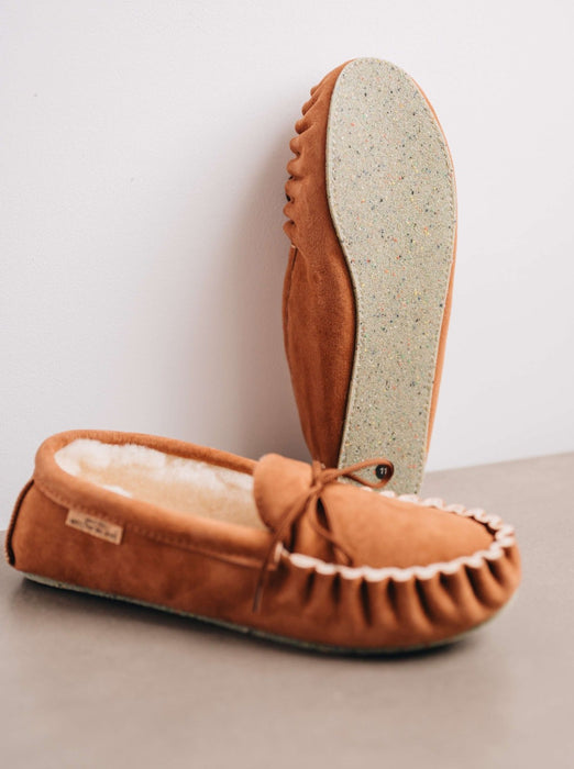Moccasin Slipper Show Sole Made of Recycled Plastic