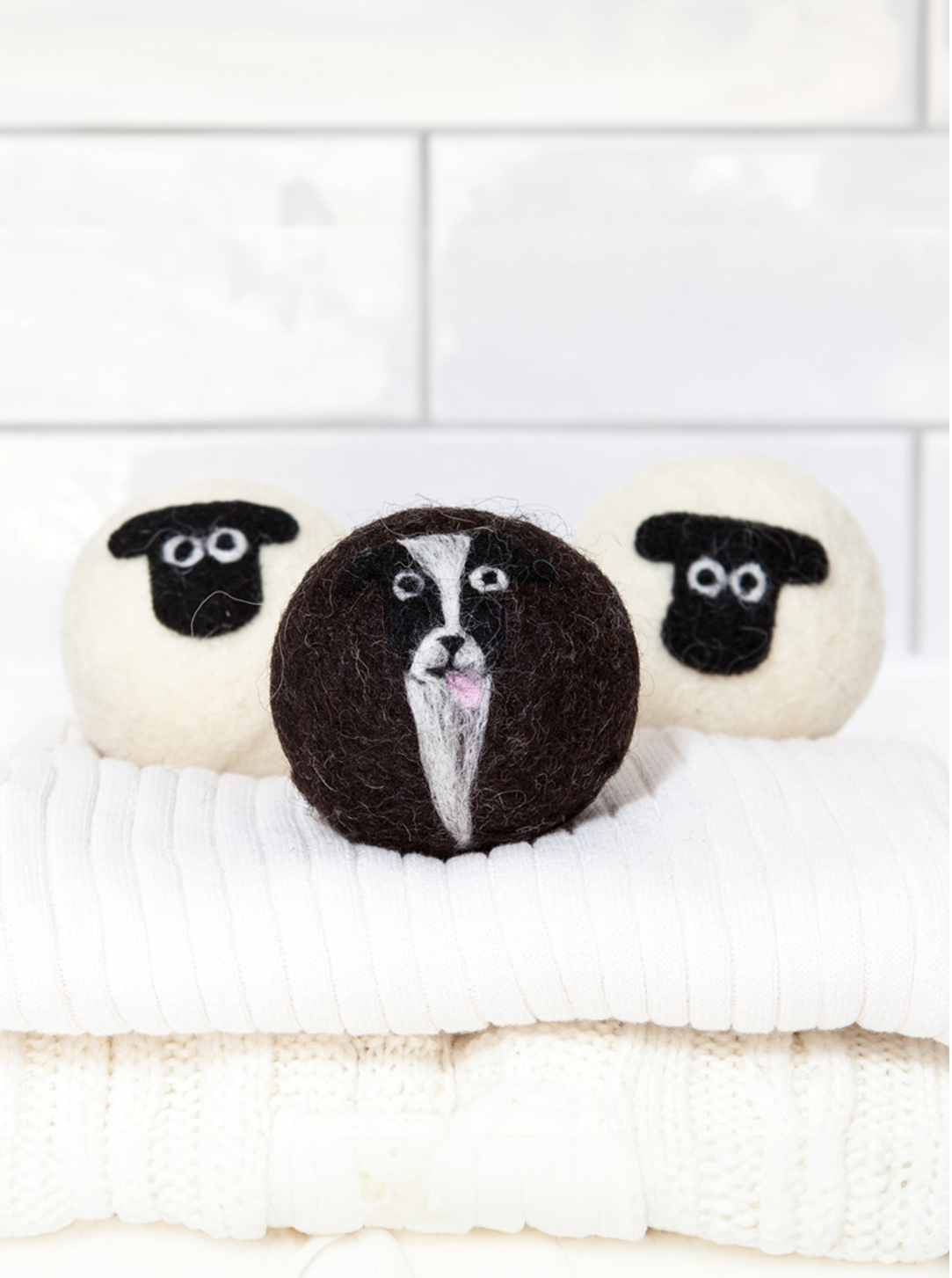 Sheep Dog design Wool Pet Play Ball by Little Beau Sheep