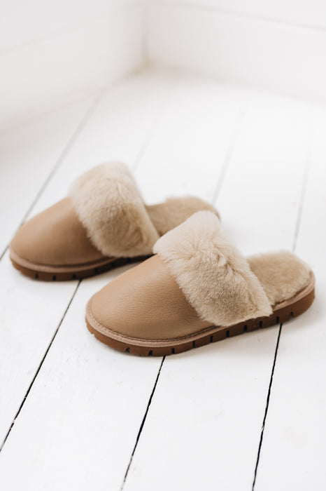 Sheepskin Slipper Mule with Sole for outdoor