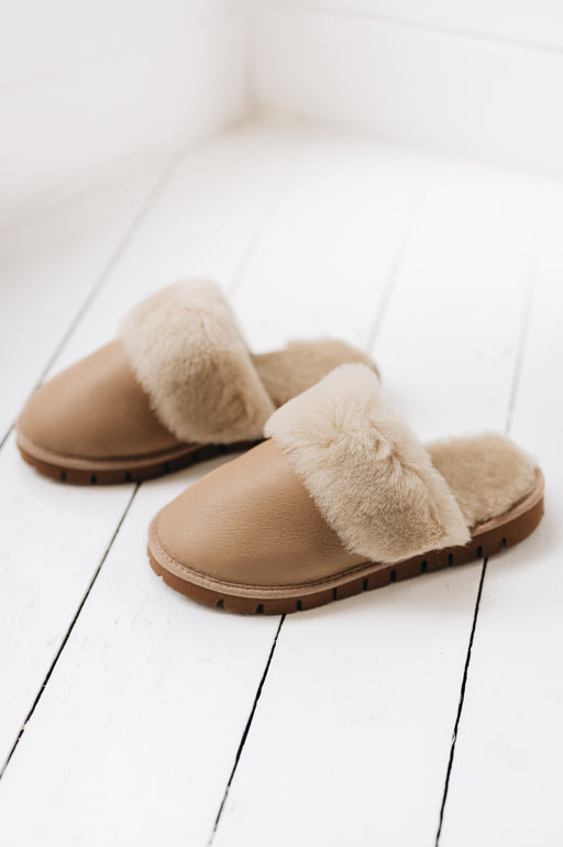 Sheepskin Slipper Mule with Sole for outdoor
