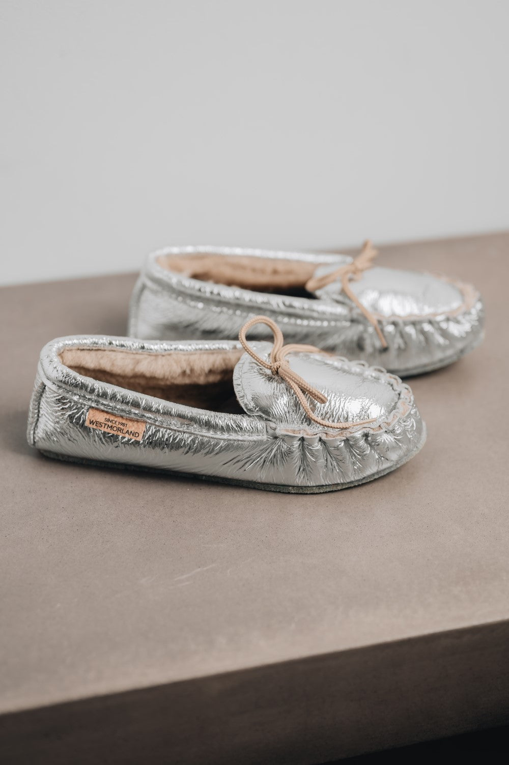 silver sheepskin moccasin ava