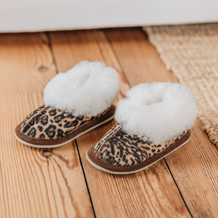 ORLA  Childrens Sheepskin Slipper Boots with Sole (Last Chance)