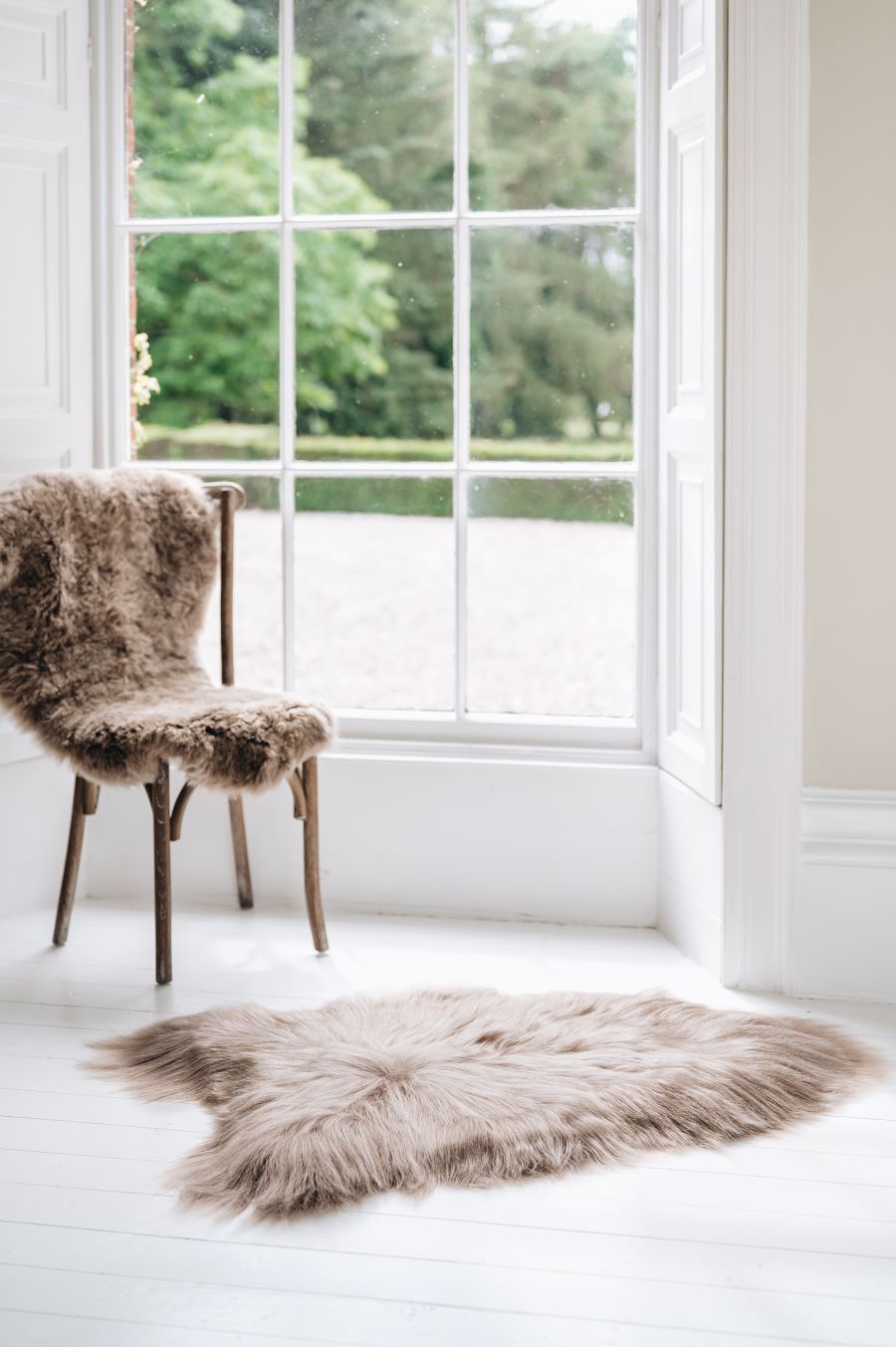 Taupe Long & Short Haired Icelandic Sheepskin Rug
