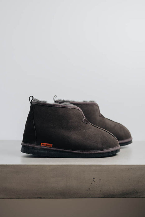 Erin soft merino shearling slipper boot for women - profile dark brown