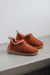 Rust coloured ankle-high men’s sheepskin slipper - Hetty profile view