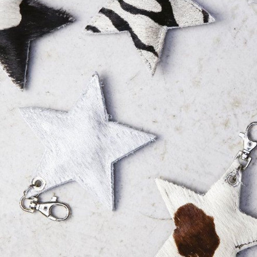 Owen Barry star shaped Cowhide keyrings.