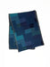 woven wool scarf in ocean blue colours by salt weave studio
