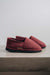 Bordeaux coloured loafer style sheepskin slipper - Tilly profile view