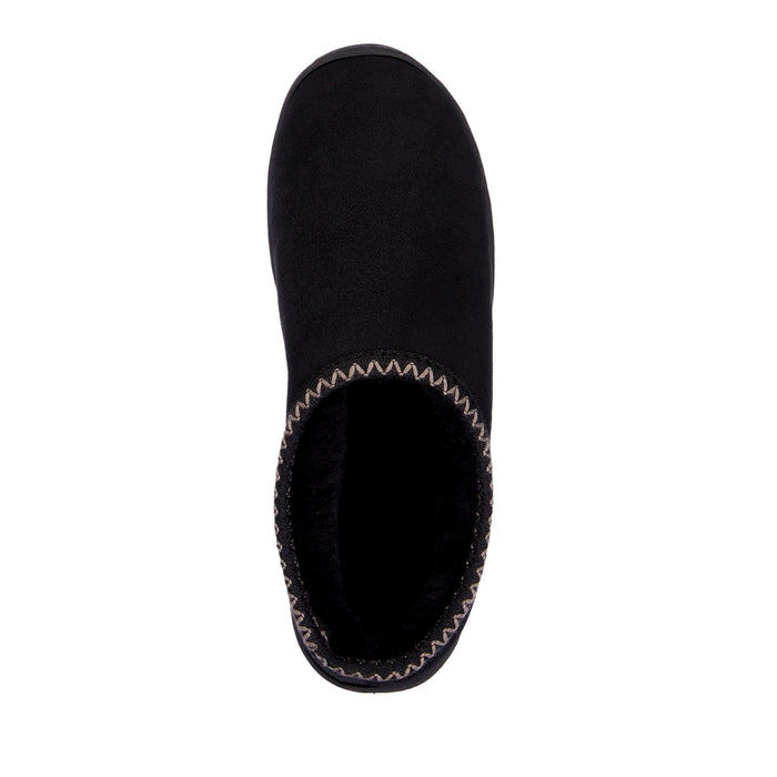 top view of sheepskin slip on slipper by emu australia for women with low back and stitching details