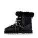 Women's sheepskin outdoor boots with patterned lacing and zip closure in black by emu australia