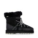 Women's Black sheepskin outdoor boot with patterned laces and branded details