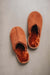 Birds eye view of the rust women's sheepskin mule slipper called Willow.
