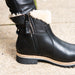 Black Smilla Boots from Shepherd of Sweden. Black leather boots with side zip, sheepskin lined.
