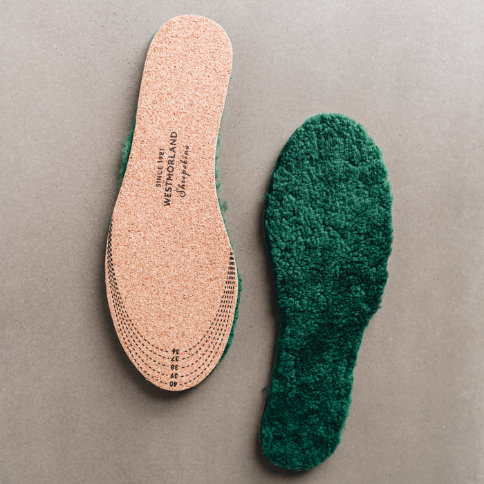 Green AW22 Sheepskin and Cork Cuttable Insoles.