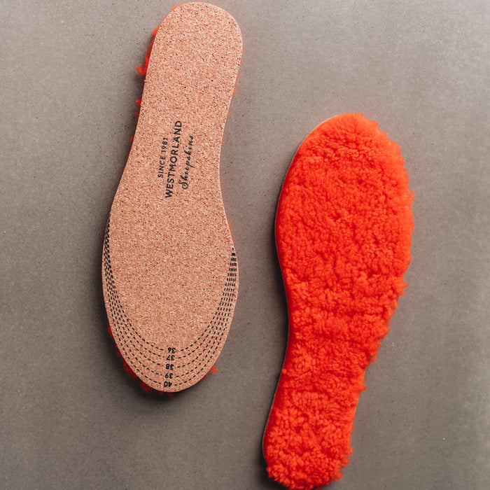 Orange AW22 Sheepskin and Cork Cuttable Insoles.