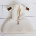 Little Lamb Wool Baby Cape with lamb ears and front toggle.