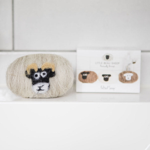 Swaledale Felted wool Covered Lanolin Soap from Little Beau Sheep