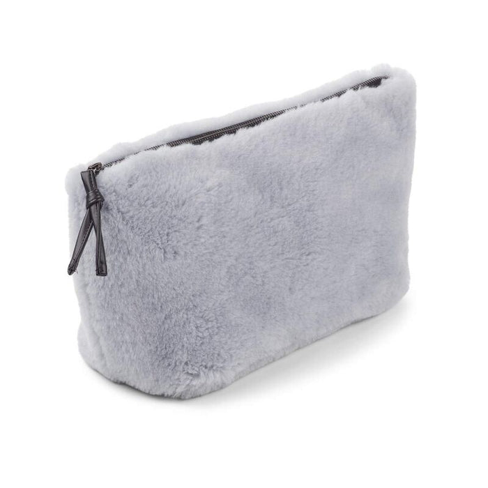 Maxi Havanah Sheepskin Clutch Bag in Ice Blue. A zippable Clutch Bag made from Sheepskin.