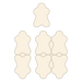 Illustrated diagram of single, double and quad shapes of Sheepskin Rugs.