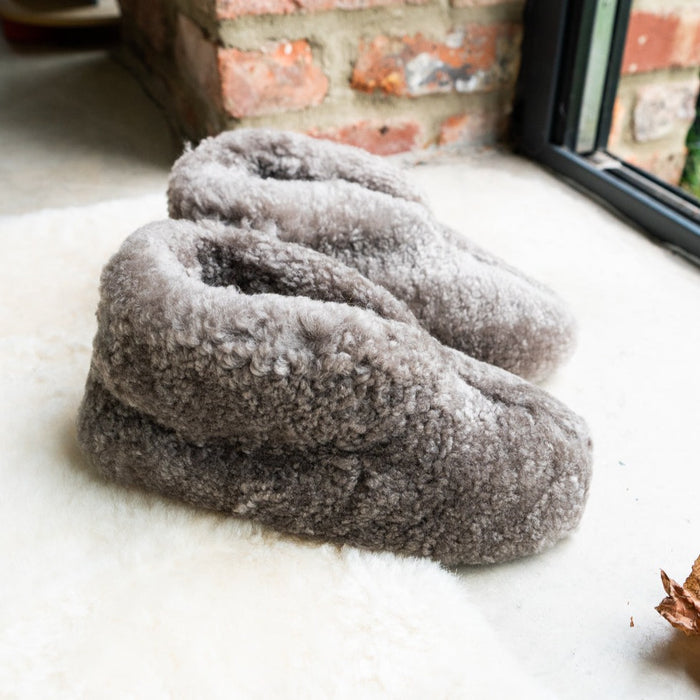 ULLA (stone) full sheepskin boot slipper by Shepherd of Sweden