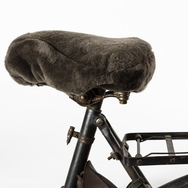 Olive Wide Sheepskin Bike Seat Cover.