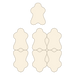 Diagram of Single, Double and quad shape Sheepskin rugs.