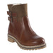 Smilla in Brown. Shepherd of Sweden Women's leather and sheepskin boots, with side buckles and zip.