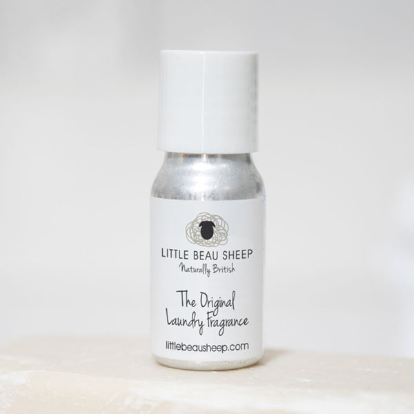 Little Beau Sheep The Original Laundry Fragrance in a silver tin jar with a removable cap.