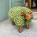Turtle Green and Oak Ewemoo Sheep Shaped Footstool.
