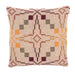 Melin Tregwynt Vintage Star Woven Wool Cushion in Clay. A mixture of naturally warm colours including oatmeal, terracotta, yellow and maroon cushion with vintage star repeating pattern.