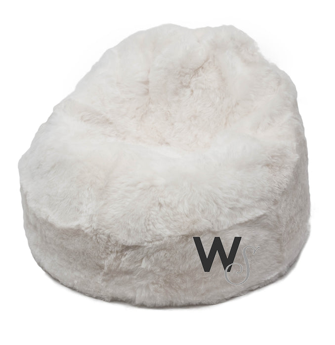 White Shorn Icelandic Sheepskin Bean Bag.